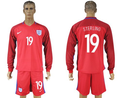 England #19 Sterling Away Long Sleeves Soccer Country Jersey